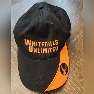 Whitetails Unlimited Hunting Cap Hat Black/Orange